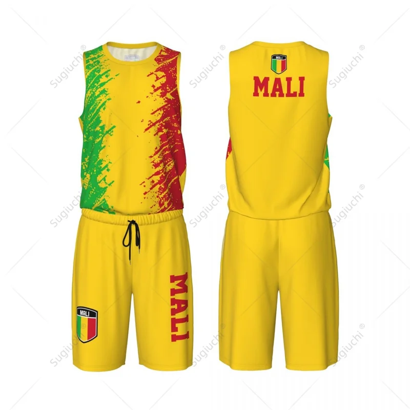 Maillot Basket Mali Team Up Sports - Impression 3D Drapeau - 100% Polyester Respirant - Sans Manches