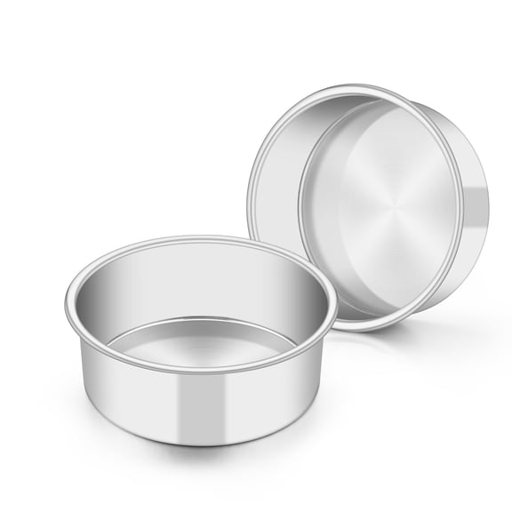 5 Inch Cake Pan Set of 2, Stainless Steel Small Layer Cake Baking Pans Tins, Round Bakeware for Birthday Wedding Party, Non-Toxic & Healthy, Mirror Finish & Dishwasher Safe