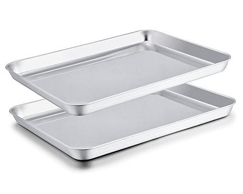 Baking Sheet Set of 2, Bastwe 18 inch Commercial Grade Stainless Steel  Baking Pan, Professional Bakeware Oven Tray, Healthy & Non-toxic, Rust Free  