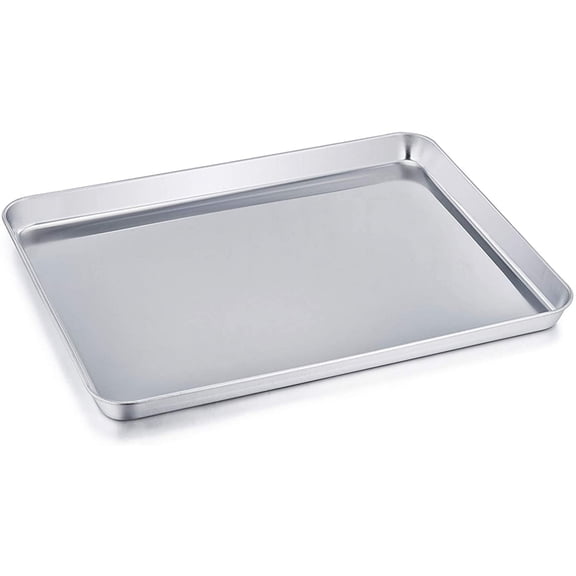 TeamFar Baking Sheet, Stainless Steel Pan Cookie Healthy & Non Toxic, Rust Free Less Stick, Easy Clean Dishwasher Safe
