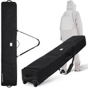 Team Obsidian Padded Ski Bag - Effortless Maneuverability & Robust Protection for Skis - Snowboard Bag with Wheels - Waterproof Material, Confident Winter Travel