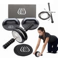 thumbnail image 1 of TeamSoda Fitness 7pc Exercise Set with Ab Roller Core Workout, Pushup Bars, Sliders, Jump Rope, 1 of 9