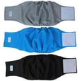 thumbnail image 1 of Teamoy Reusable Wrap Diapers for Male Dogs, Washable Puppy Belly Band Pack of 3 (L2, 20"-24" Waist, Black+ Gray+ Lake Blue), 1 of 9