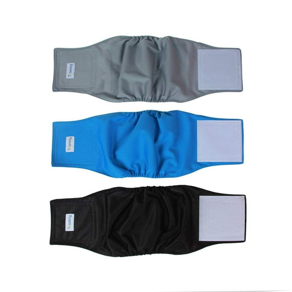 Teamoy Reusable Wrap Diapers for Male Dogs, Washable Puppy Belly Band