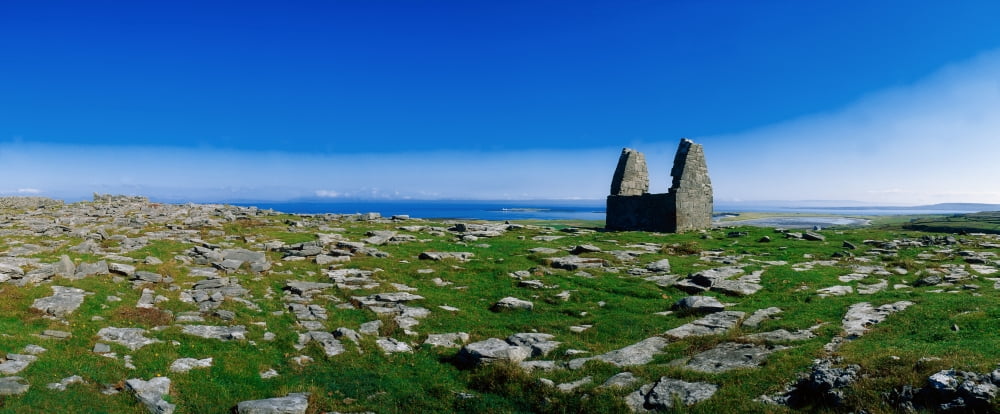 Teampoll Bheamain Inishmore Aran Islands Co Galway Ireland Canvas Art - The Irish Image Collection Design Pics (30 x 12)