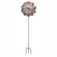 thumbnail image 1 of Teamson Home Outdoor Kinetic Windmill Sculpture with Solar-Powered LED Light, Copper, 1 of 10