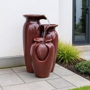 Teamson Home 3-Tier Cascading Jars Outdoor Water Fountain