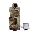 thumbnail image 1 of Teamson Home 4-Tier Outdoor Water Fountain with Cascading Bowls, Stacked Stone & Solar LED Lights, 1 of 9