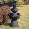 thumbnail image 1 of Teamson Home 3-Tier Zen-Style Outdoor Water Fountain–Realistic Stone Finish with Adjustable Flow & Electric Pump, Dark Gray, 1 of 12