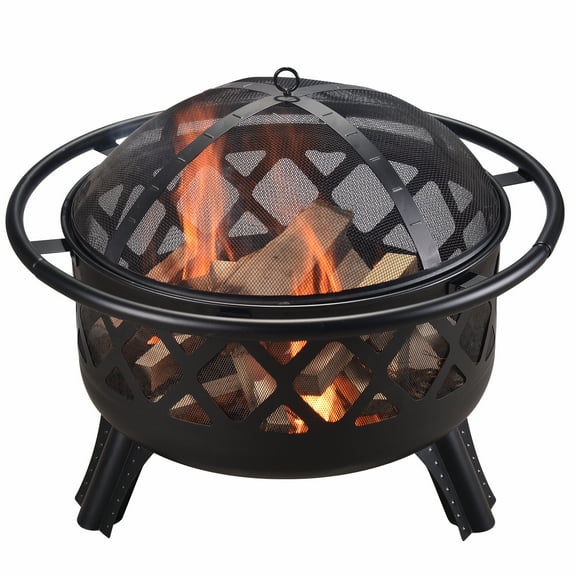 Teamson Home 30" Round Wood Burning Fire Pit