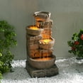 thumbnail image 1 of Teamson Home 33.27" Water Fountain with LED Lights, Brown, 1 of 13
