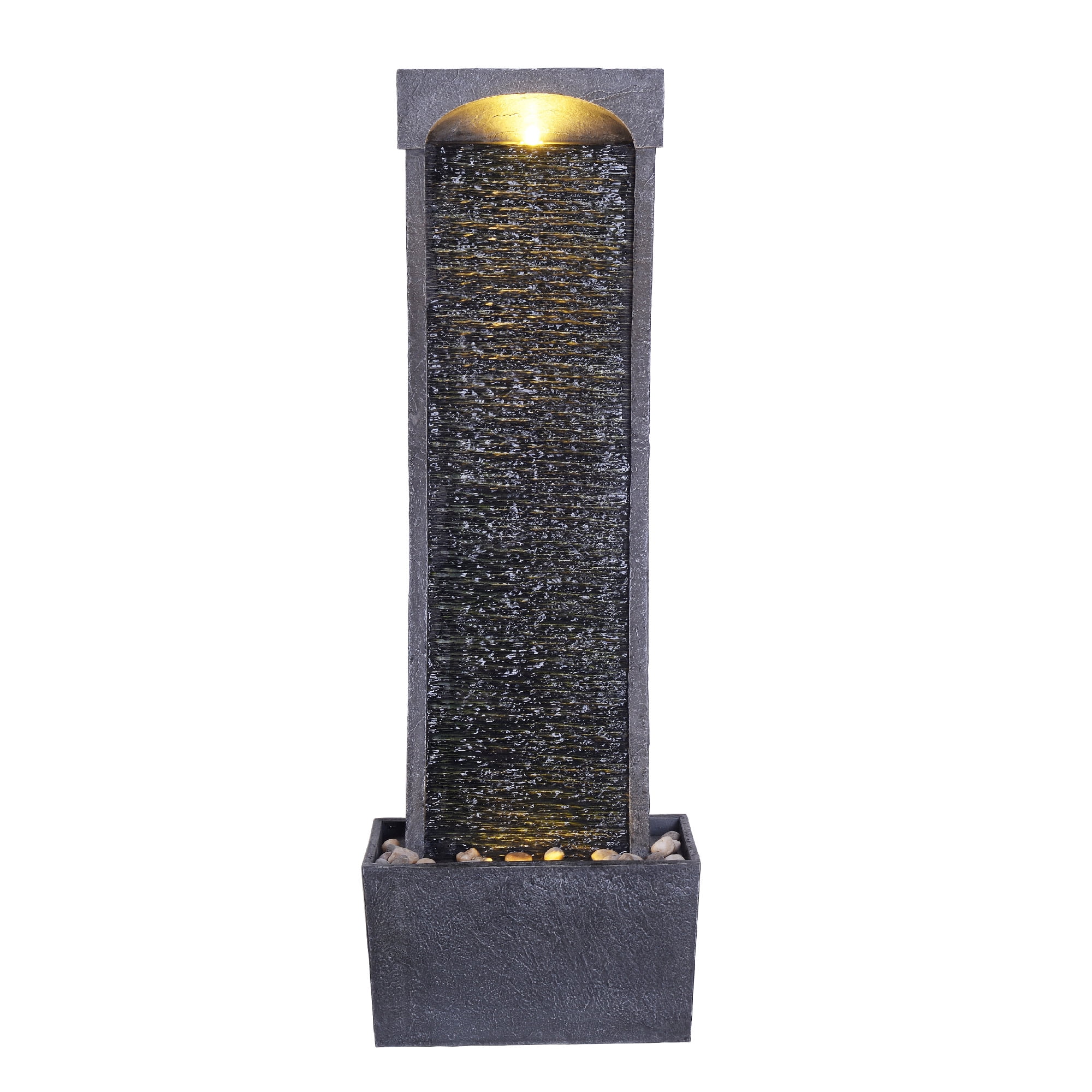 Teamson Home 38.58" Curved Waterfall Fountain with LED
