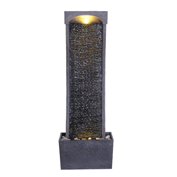 Teamson Home 38.58" Curved Waterfall Fountain with LED