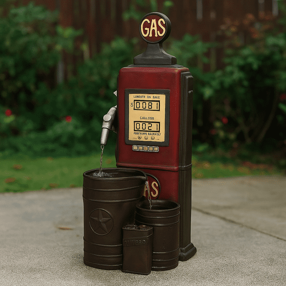 Teamson Home 42.01" Vintage Gas Pump Water Fountain