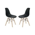 thumbnail image 1 of Teamson Home Allan Plastic Side Dining Chair with Wooden Legs Set of 2, Black, 1 of 8