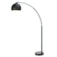 thumbnail image 1 of Teamson Home Arquer 66.93" Arc Floor Lamp for Living Rooms, Home Offices, Dining Rooms, Bedrooms with Faux Black Marble Base and Black Bell Shade, 1 of 8