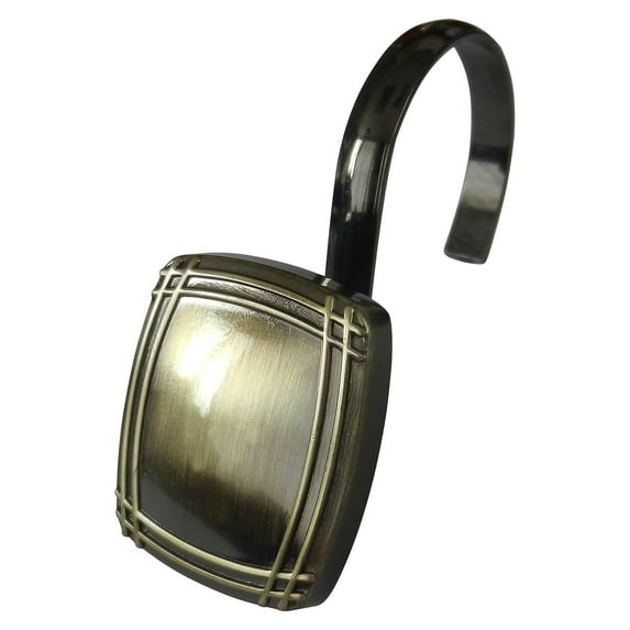 Teamson Home Bathroom Shower Curtain Hooks Set Picnic Bronze HK40154