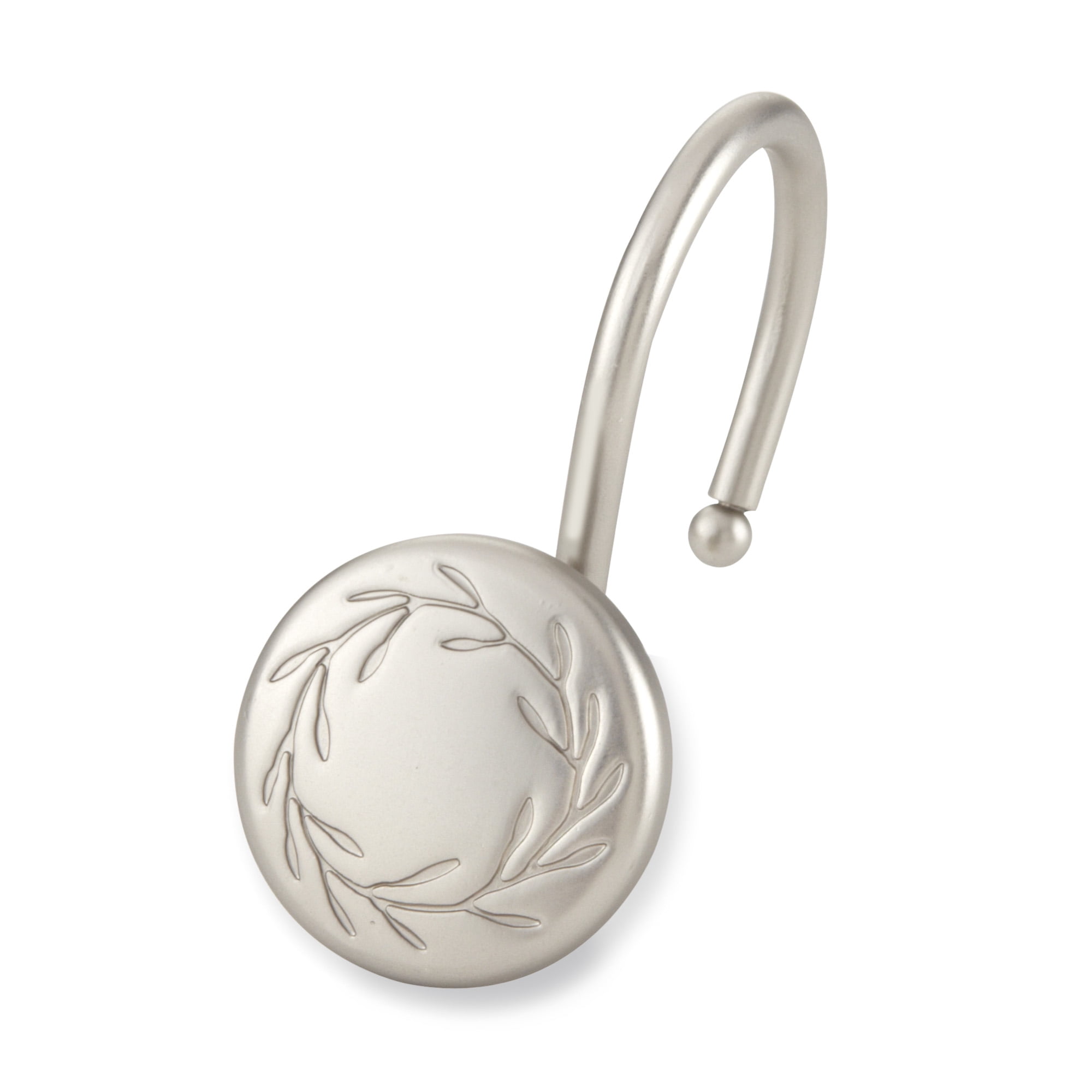 Teamson Home Bathroom Shower Curtain Hooks Set of 12 Nickel HK40110