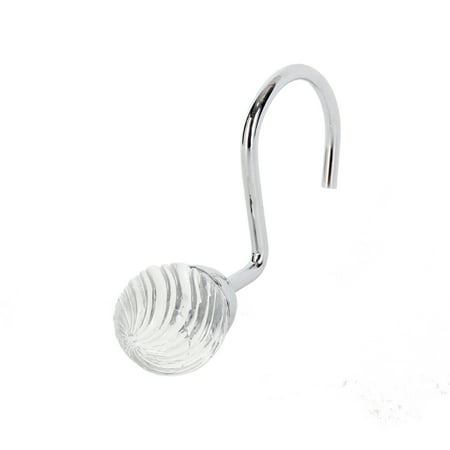 Teamson Home Bathroom Shower Curtain Hooks Set of 12 Silver HK40013