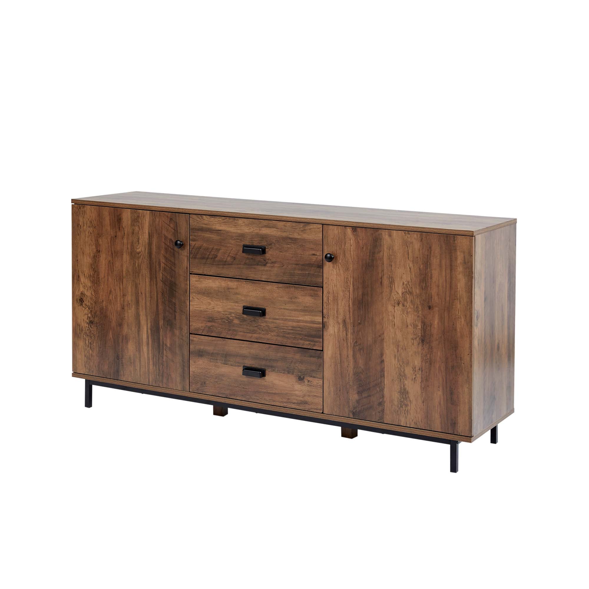 Brooklyn 59'' Brown Acacia Sideboard with Metal Legs