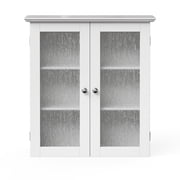 Teamson Home Connor Wall Cabinet with Glass Doors & Adjustable Shelves, Removable Storage
