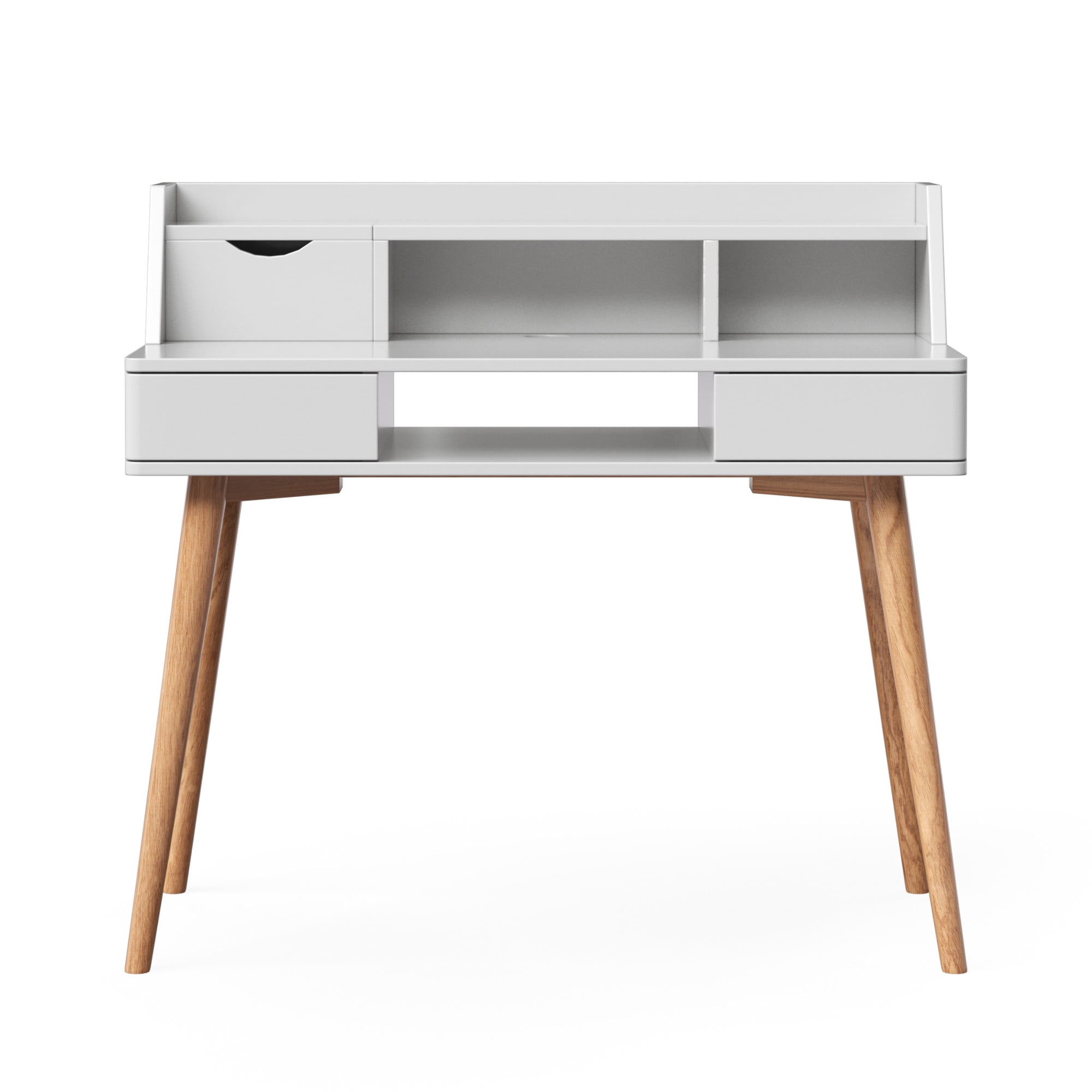 Teamson Home Creativo Wooden Writing Desk with Storage, White/Natural