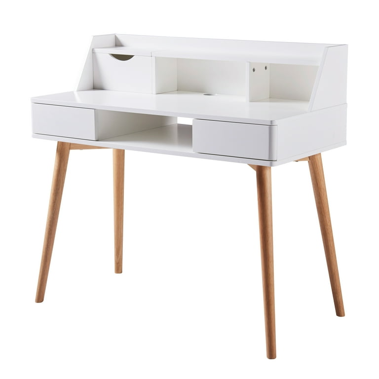 Natural and 2024 white desk