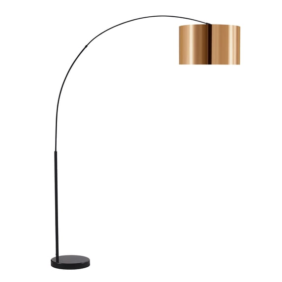Teamson Home Curved LED Standard Floor Lamp Gold Shade Modern Lighting VN-L00041