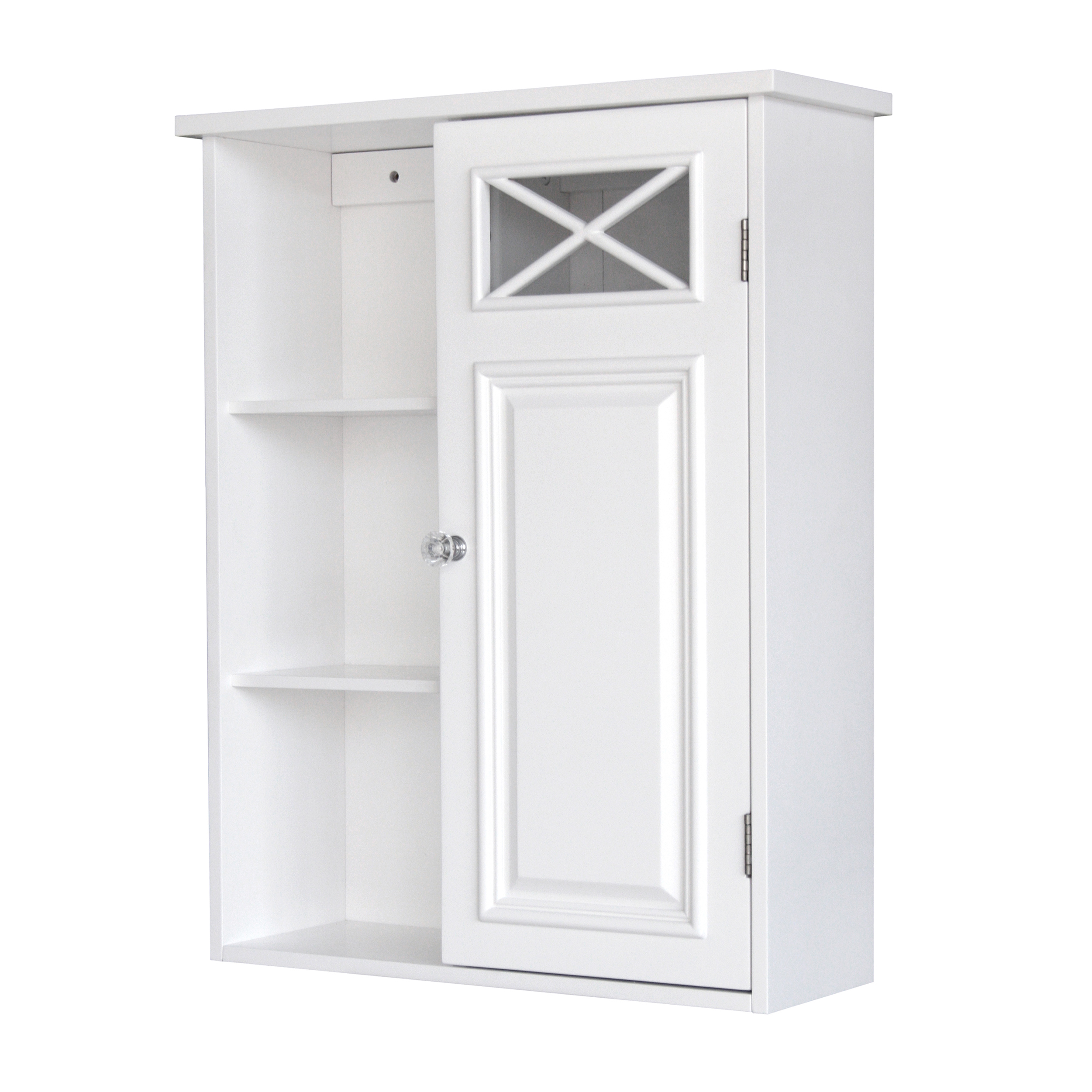 Teamson Home Dawson Removable Wooden Wall Cabinet with Cross Molding, White - image 1 of 7