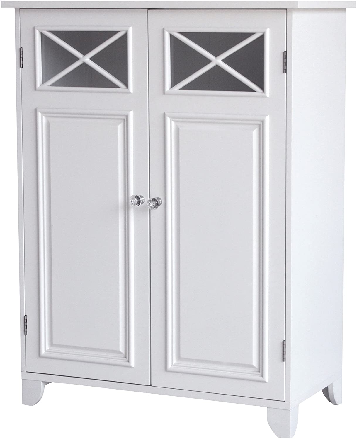 Teamson Home Dawson Wooden Floor Cabinet with Cross Molding and 2 Doors, White - image 1 of 9