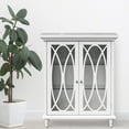 thumbnail image 1 of Teamson Home Florence Freestanding Two-Door Floor Storage Accent Cabinet with Decorative Glass Panels, White, 1 of 9