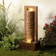 thumbnail image 1 of Teamson Home Framed Layered Rock Design Patio Water Fountain–Warm Glow Lighting with Steady Flow & Electric Pump, Brown, 1 of 18