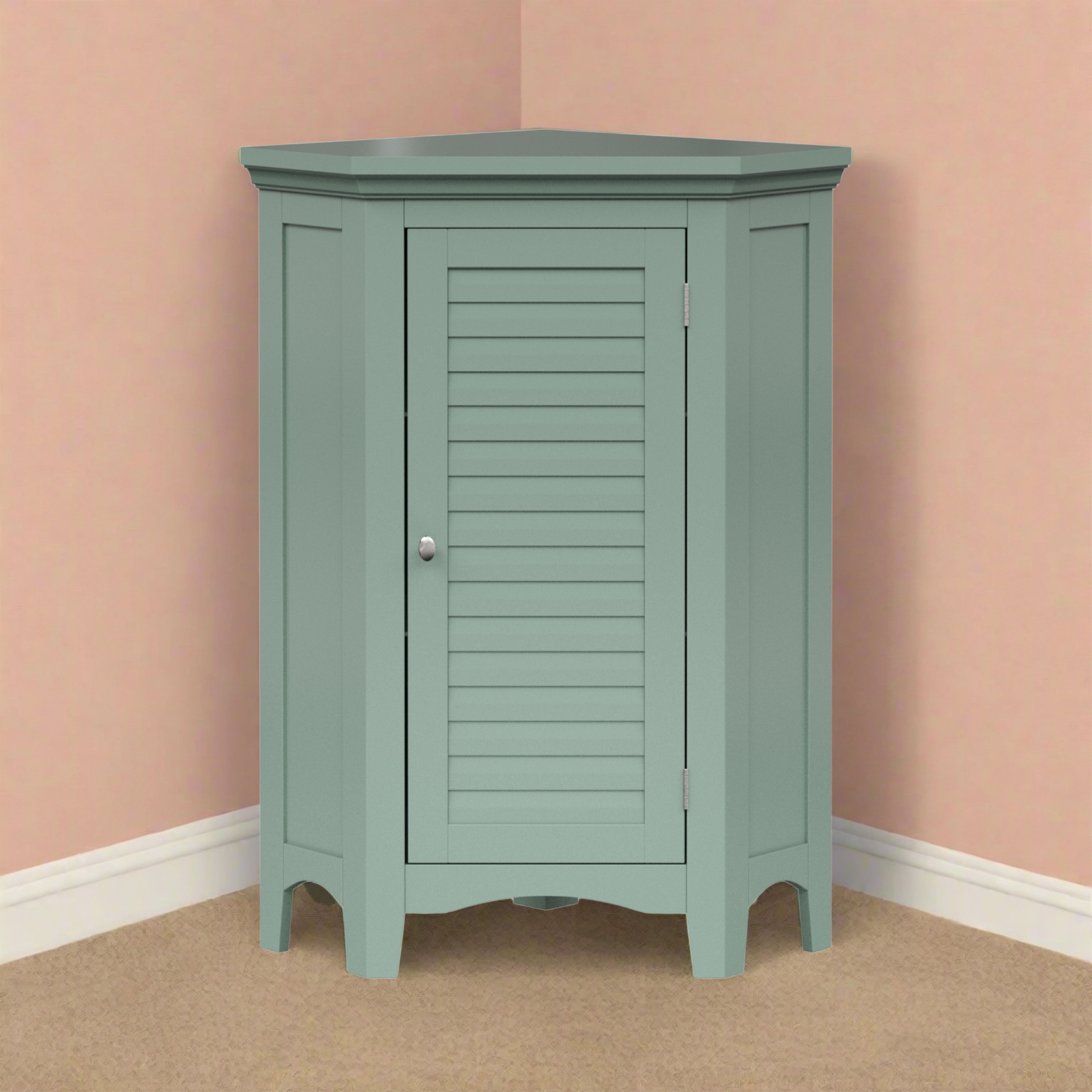 Teamson Home Glancy Freestanding Corner Floor Cabinet with Faux ...