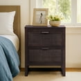 thumbnail image 1 of Teamson Home Hatteras Modern 2-Drawer Nightstand with Natural Rattan and Solid Wood Frame, 1 of 10