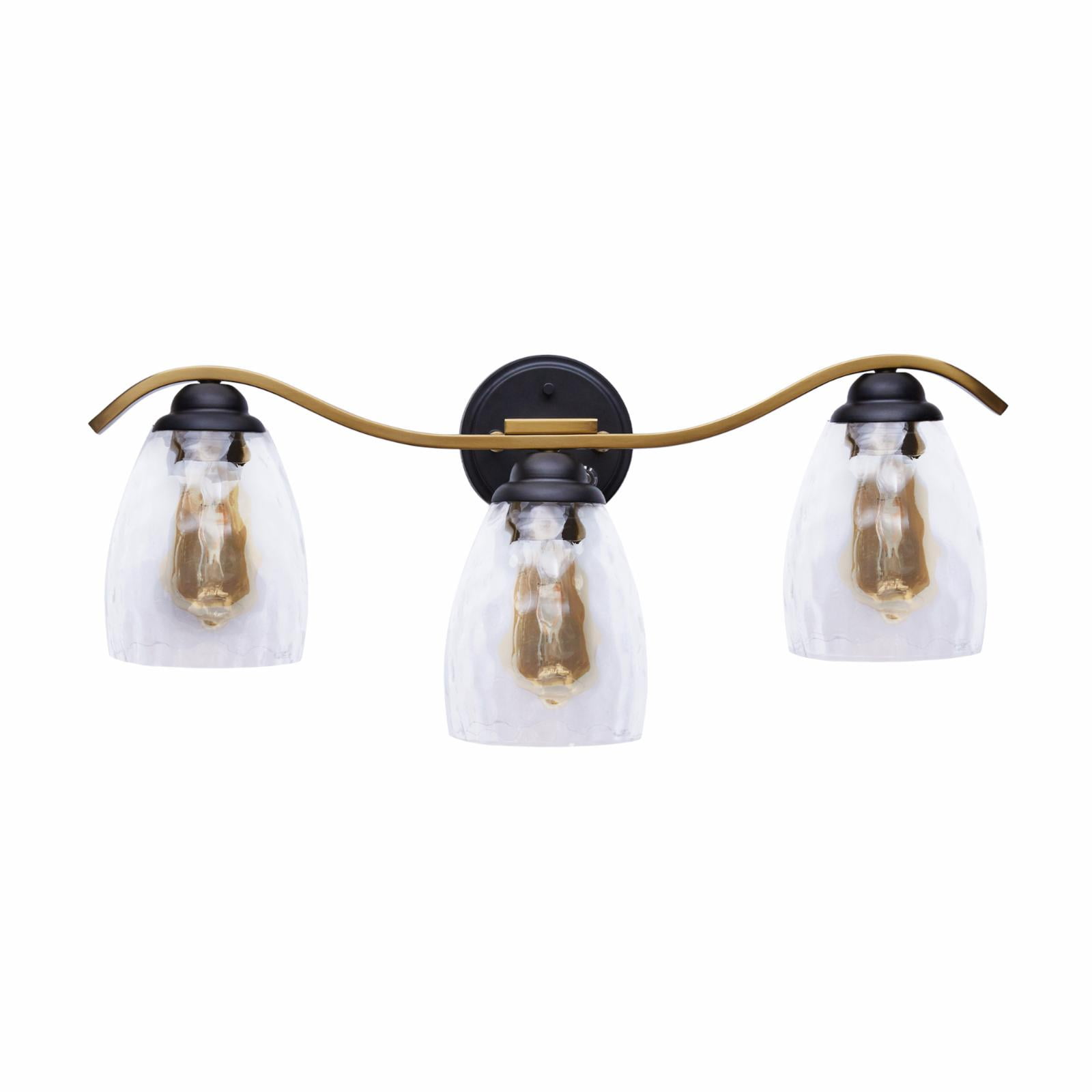 Heidi 24" Black and Brass Modern 3-Light Bathroom Vanity Fixture