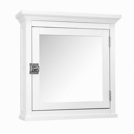 Teamson Home Madison Removable Wooden Medicine Cabinet with Mirrored Door, White