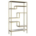 thumbnail image 1 of Teamson Home Marmo Large 5 Tier Open Shelf Display Bookcase With Faux Marble Top Brass Finish For Living Room Home and Office, 1 of 7