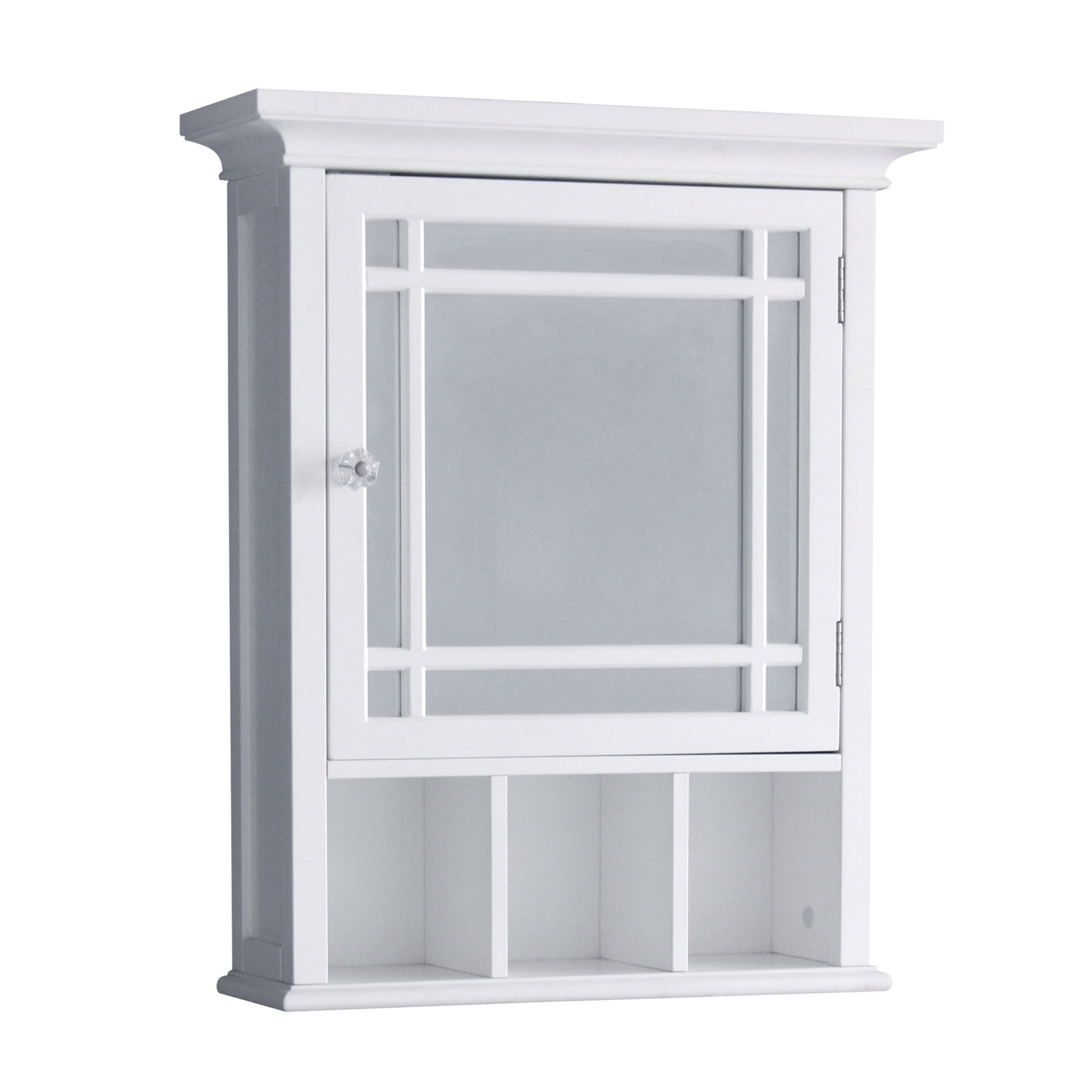 Teamson Home Neal Removable Bathroom Medicine Cabinet with Mirrored Door, White