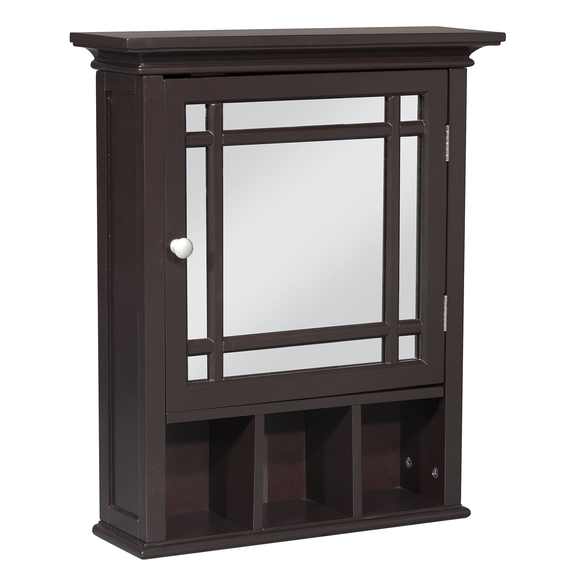 Neal Mission Style Dark Espresso Wood Medicine Cabinet with Mirror