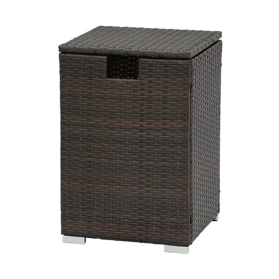 Teamson Home PE Rattan & Wicker Propane Tank Cover Table