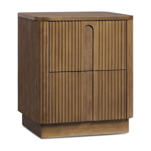 Teamson Home Potomac Modern 2-Drawer Nightstand with Push-to-Open Storage, Rounded Corner & Solid Wood Frame