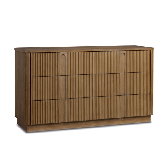 Teamson Home Potomac Modern 6-Drawer Wide Dresser with Deep Storage, Push-to-Open Design & Solid Wood Frame
