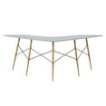 thumbnail image 1 of Teamson Home Roberto L-Shaped Corner Desk with Wood and Metal Details, Light Gray, 1 of 8