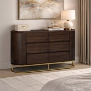 Teamson Home Seneca Modern 6-Drawer Dresser with Storage & Elevated Metal Base