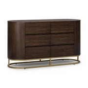 Teamson Home Seneca Modern 6-Drawer Dresser with Storage & Elevated Metal Base