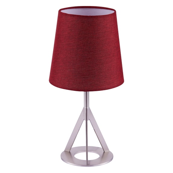 Teamson Home Table Lamp Metal & Round Shade Modern Lighting Red Aria VN-L00066R