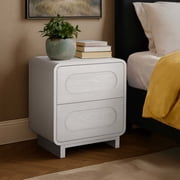 Teamson Home Tenley Compact 2-Drawer Nightstand, Modern Push-Open Bedside Storage Table