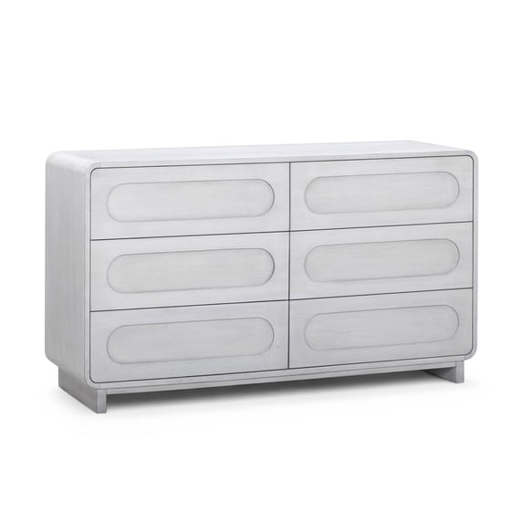 Teamson Home Tenley Modern 6-Drawer Wood Dresser, Push-to-Open Storage with Solid Wood Frame