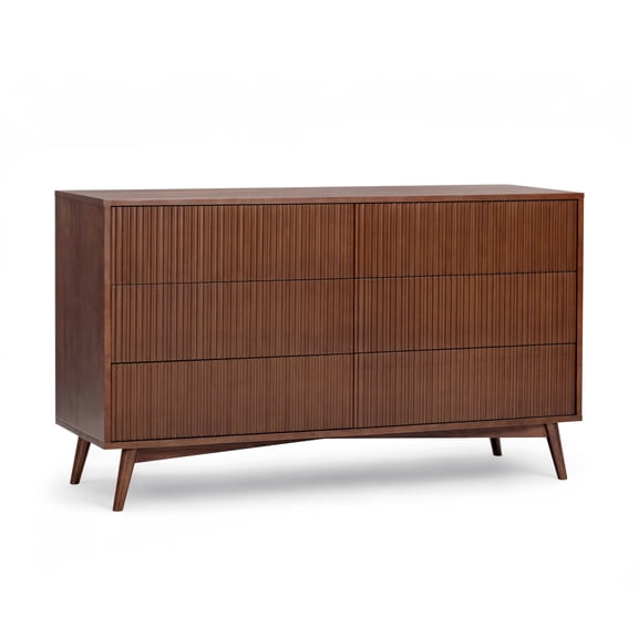 Teamson Home Tremolo 6-Drawer Dresser, Walnut