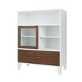 thumbnail image 1 of Teamson Home Tyler Freestanding Multifunctional Floor Accent Cabinet, White and Walnut, 1 of 9
